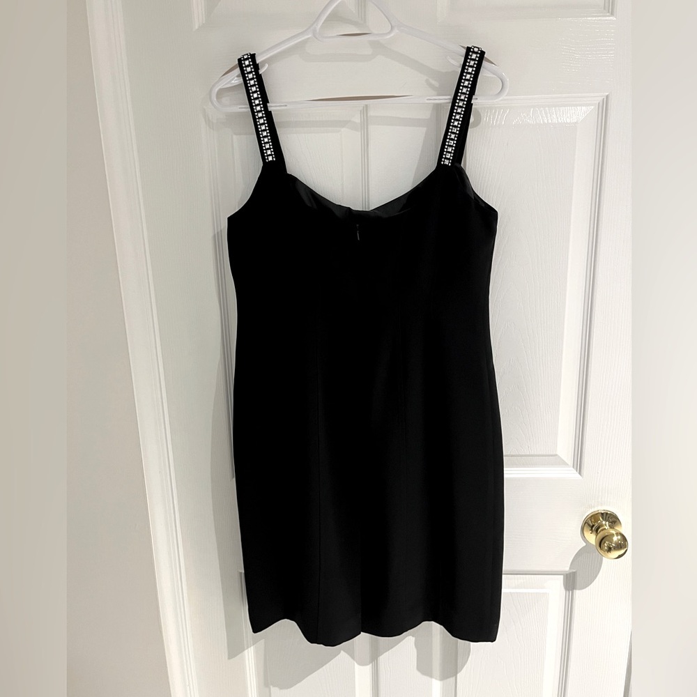 ♥️ Dress Laura’s Black dress clear stone straps
NWT 
Petite size 12 
knee length